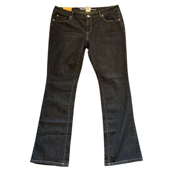 Mossimo Jeans Size 17 Low Rise Bootcut Slim Knee Dark Rinse Denim Stretch 2000s - Picture 1 of 6